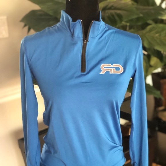 Light Blue Quarter Zip Athletic Pullover - Picture 3 of 6